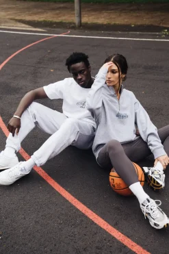 Vice 84 'Académie Des Sports Script' 1/4 Zip Sweater - Grey