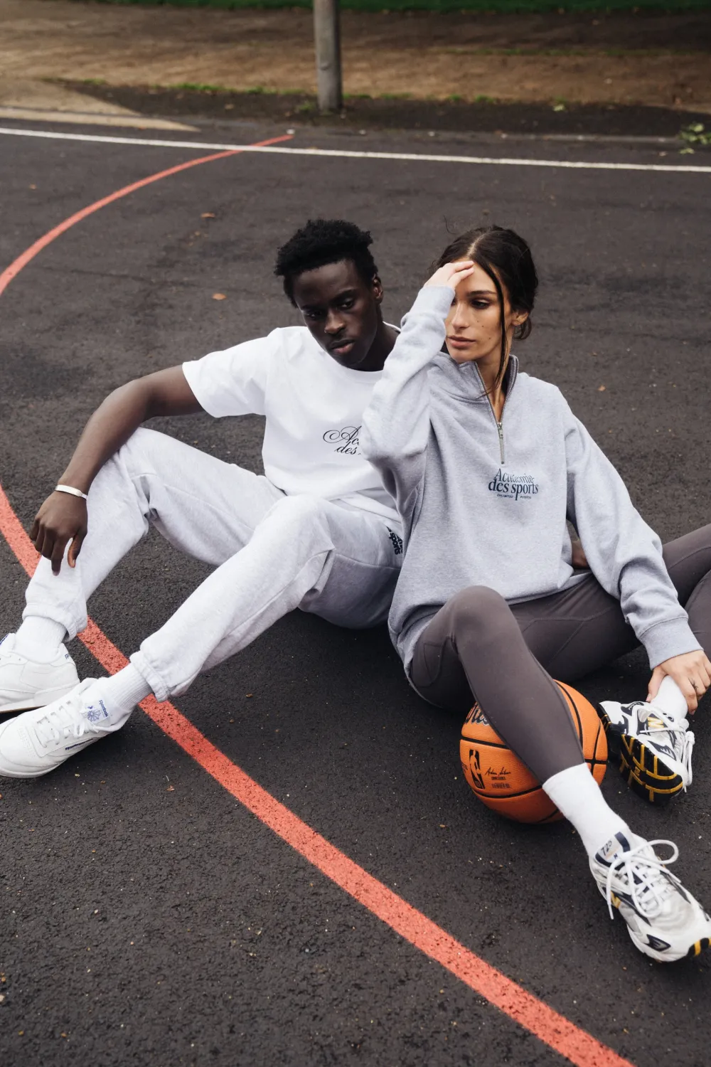 Vice 84 'Académie Des Sports Script' 1/4 Zip Sweater - Grey