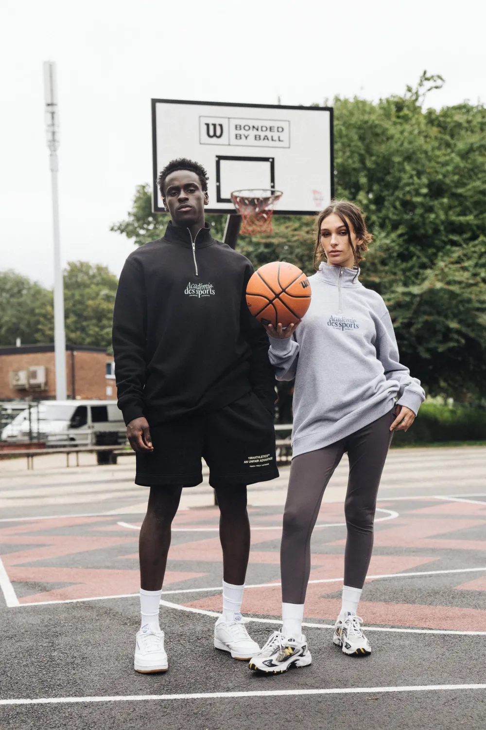 Vice 84 'Académie Des Sports Script' 1/4 Zip Sweater - Grey