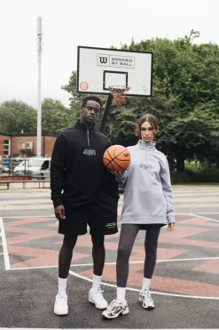 Vice 84 'Académie Des Sports Script' 1/4 Zip Sweater - Grey