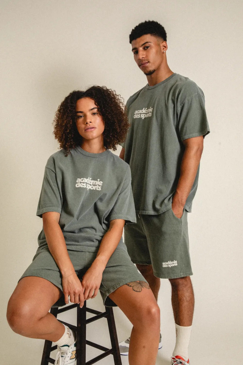 Vice 84 'Académie des Sports' Vintage Washed Tee - Khaki
