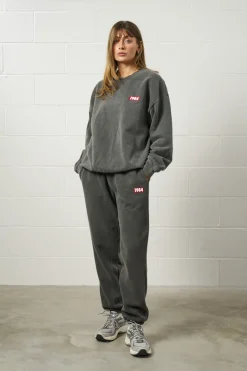 Vice 84 'Always Moving' Vintage Washed Joggers - Black