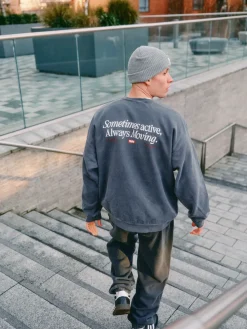 Vice 84 'Always Moving' Vintage Washed Sweater - Black