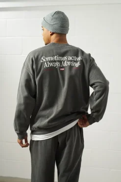 Vice 84 'Always Moving' Vintage Washed Sweater - Black