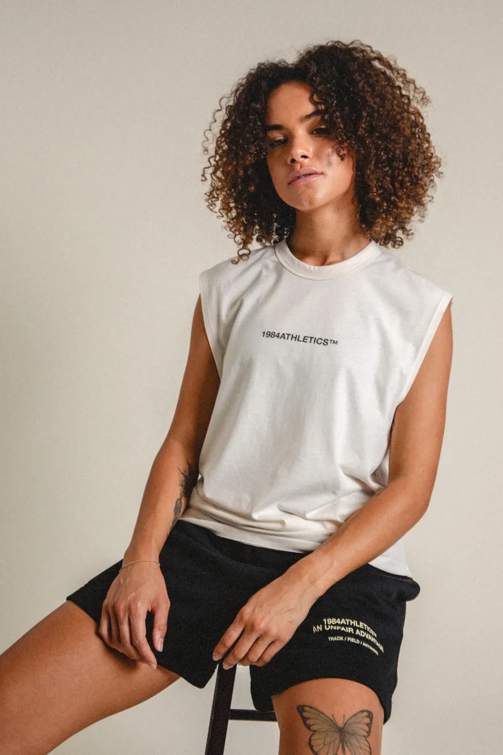 Vice 84 'Athletics' Active Tank - Ecru