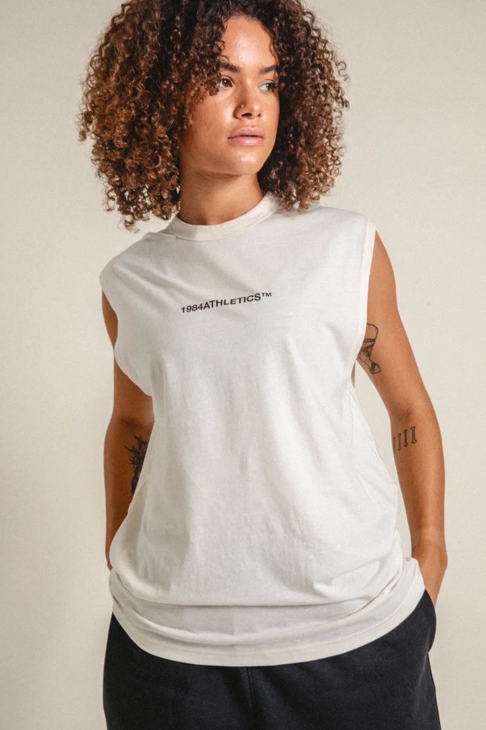 Vice 84 'Athletics' Active Tank - Ecru