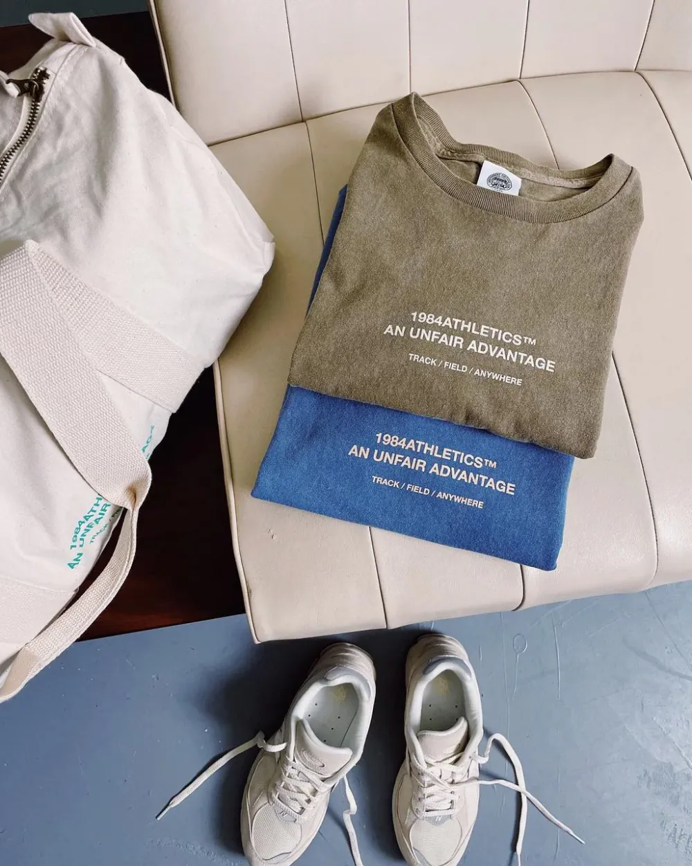 Discounted Bundles Vice 84 'Athletics' Vintage Washed Tee Twinpack - Pacific Blue/Army Green