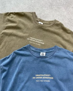 Discounted Bundles Vice 84 'Athletics' Vintage Washed Tee Twinpack - Pacific Blue/Army Green