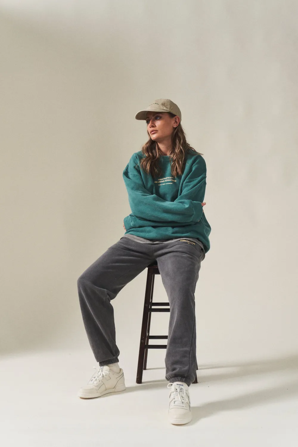 Vice 84 'Athletics' Vintage Washed Sweater - Emerald Green