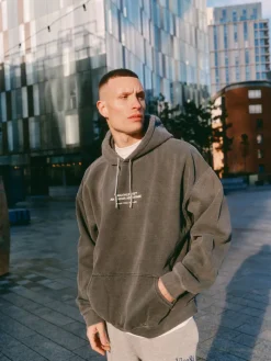 Vice 84 'Athletics' Vintage Washed Hoodie - Black