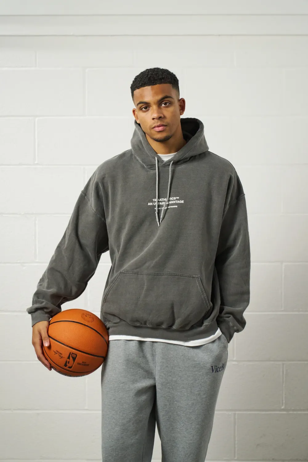 Vice 84 'Athletics' Vintage Washed Hoodie - Black