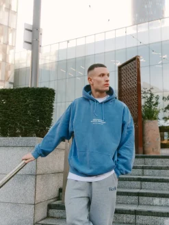 Vice 84 'Athletics' Vintage Washed Hoodie - Navy