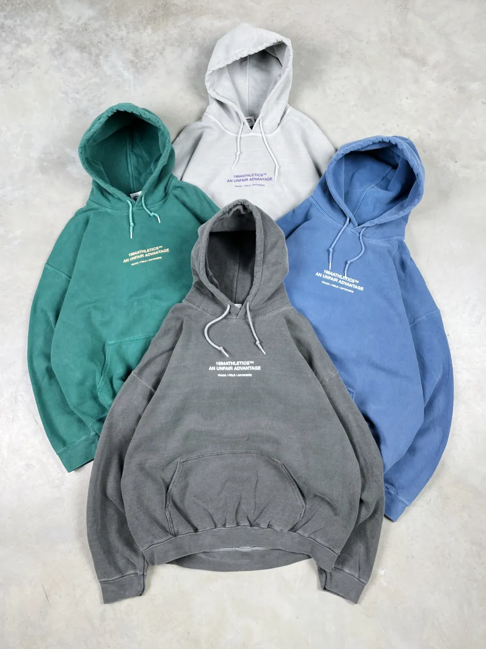 Vice 84 'Athletics' Vintage Washed Hoodie - Navy