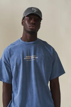 Vice 84 'Athletics' Vintage Washed Tee - Pacific Blue