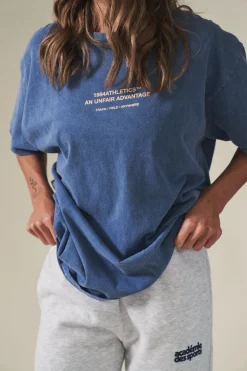 Vice 84 'Athletics' Vintage Washed Tee - Pacific Blue