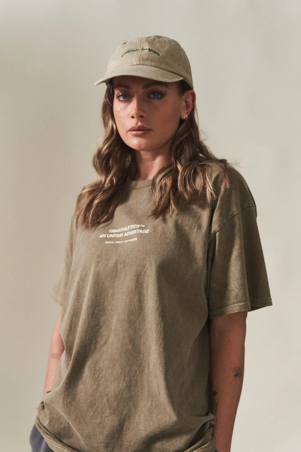 Vice 84 'Athletics' Vintage Washed Tee - Army Green