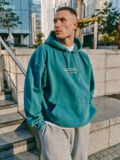 Vice 84 'Athletics' Vintage Washed Hoodie - Forest