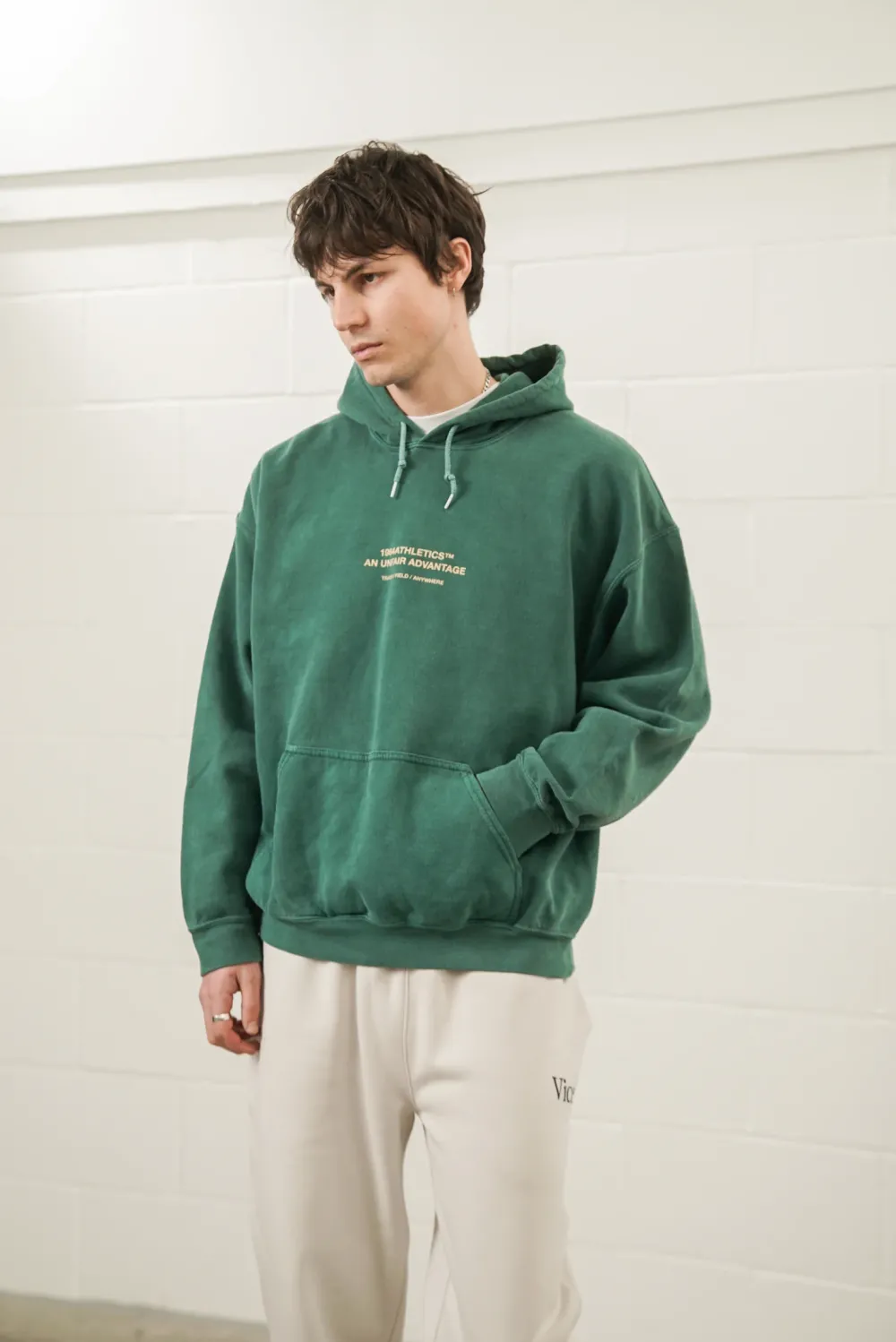 Vice 84 'Athletics' Vintage Washed Hoodie - Forest