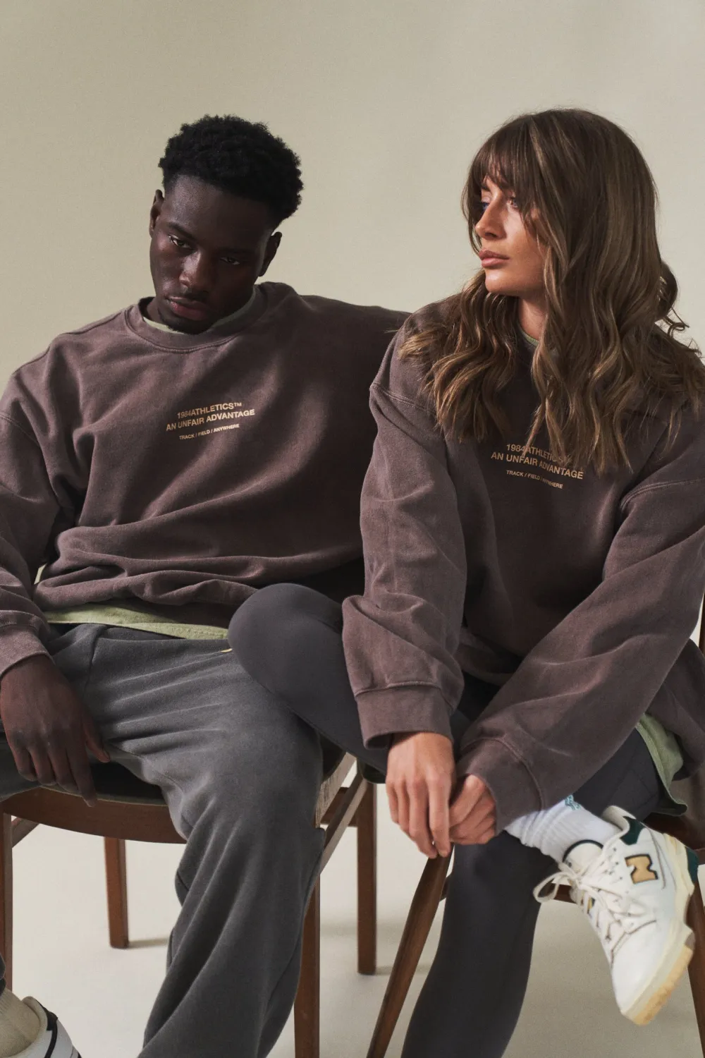 Vice 84 'Athletics' Vintage Washed Sweater - Chocolate