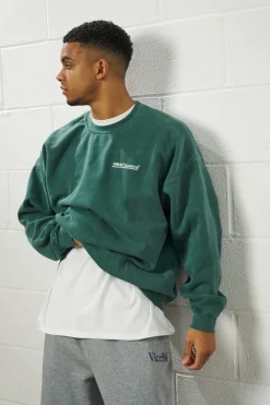 Vice 84 'Classics' Vintage Washed Sweater - Forest