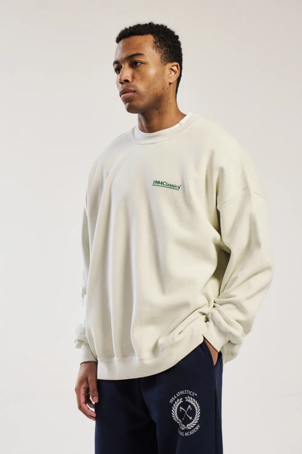 Vice 84 'Classics' Vintage Washed Sweater - Cream