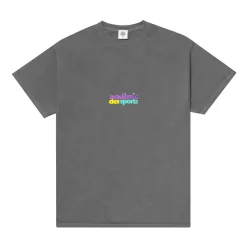 Vice 84 'Club Académie' Embroidered Tee - Vintage Washed Charcoal