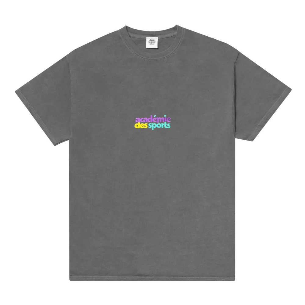 Vice 84 'Club Académie' Embroidered Tee - Vintage Washed Charcoal