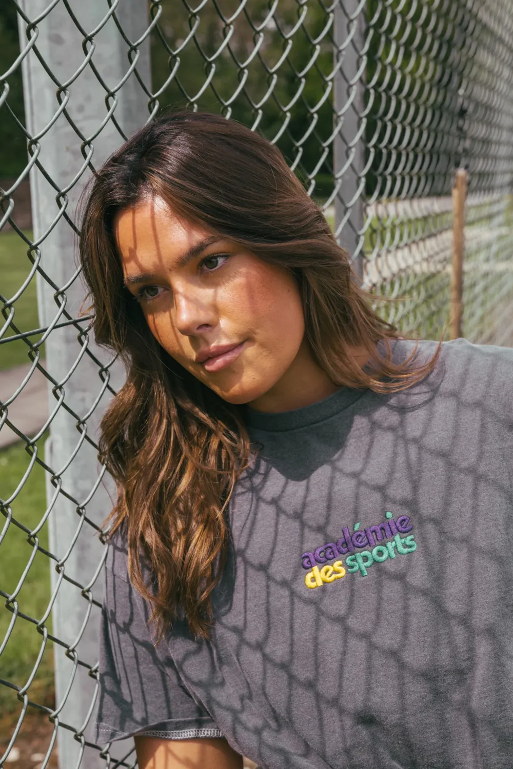 Vice 84 'Club Académie' Embroidered Tee - Vintage Washed Charcoal