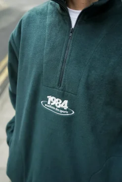 Vice 84 'Disc' Fleece 1/2 Zip Pullover - Black / Navy / Forest Green