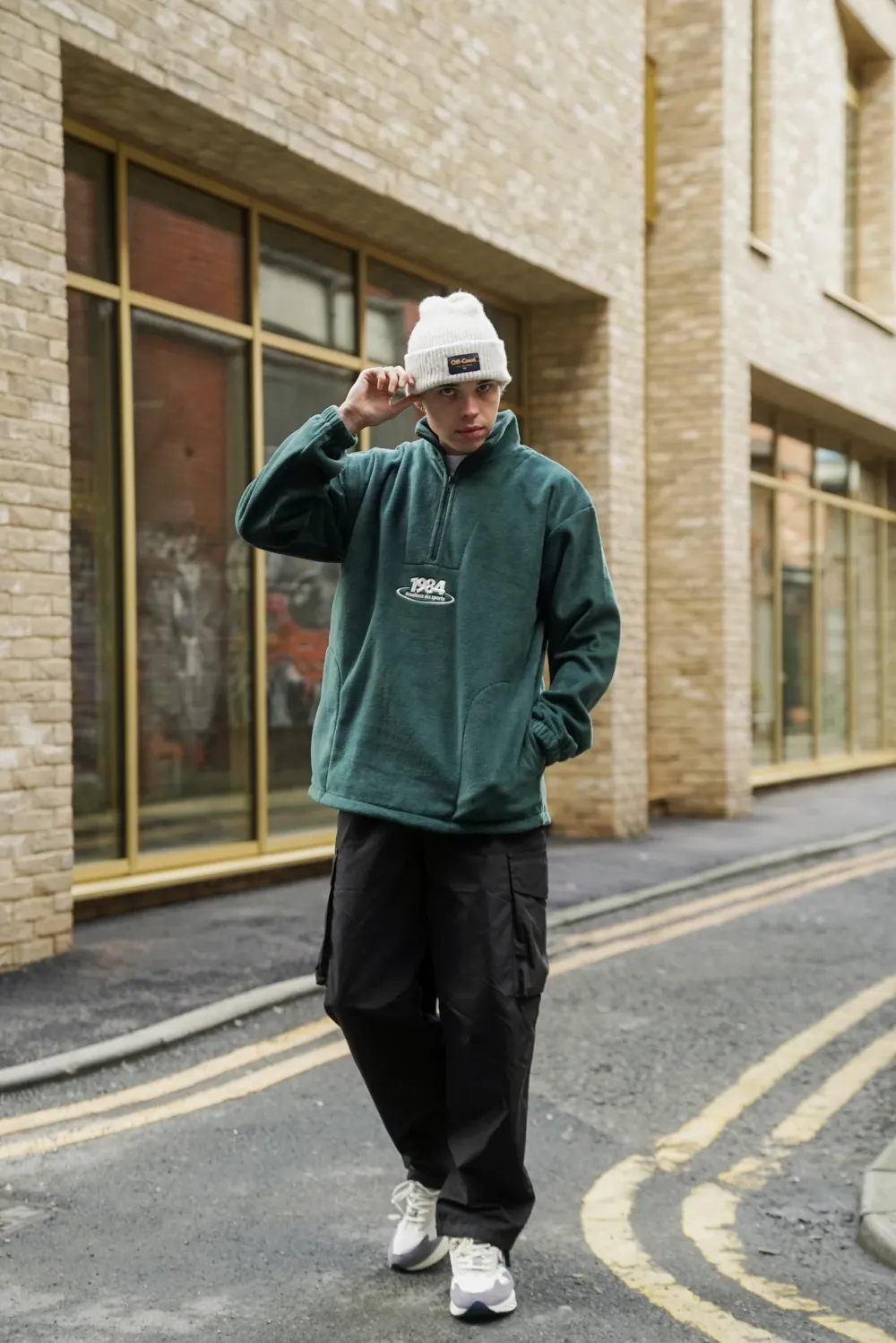 Vice 84 'Disc' Fleece 1/2 Zip Pullover - Black / Navy / Forest Green