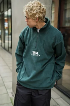 Vice 84 'Disc' Fleece 1/2 Zip Pullover - Black / Navy / Forest Green