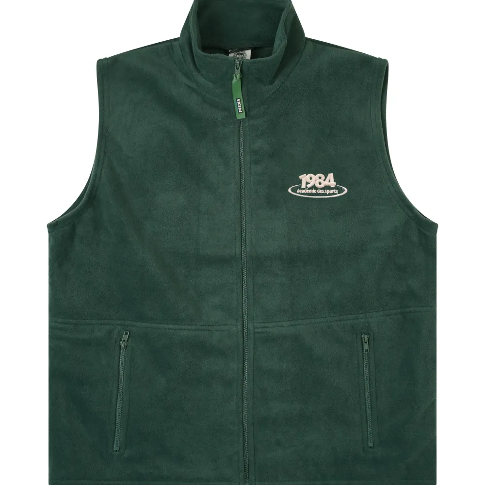 Vice 84 'Disc' Fleece Gilet - Forest Green / Navy