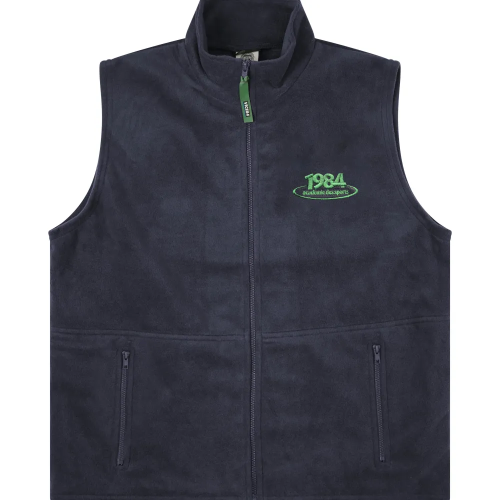 Vice 84 'Disc' Fleece Gilet - Forest Green / Navy