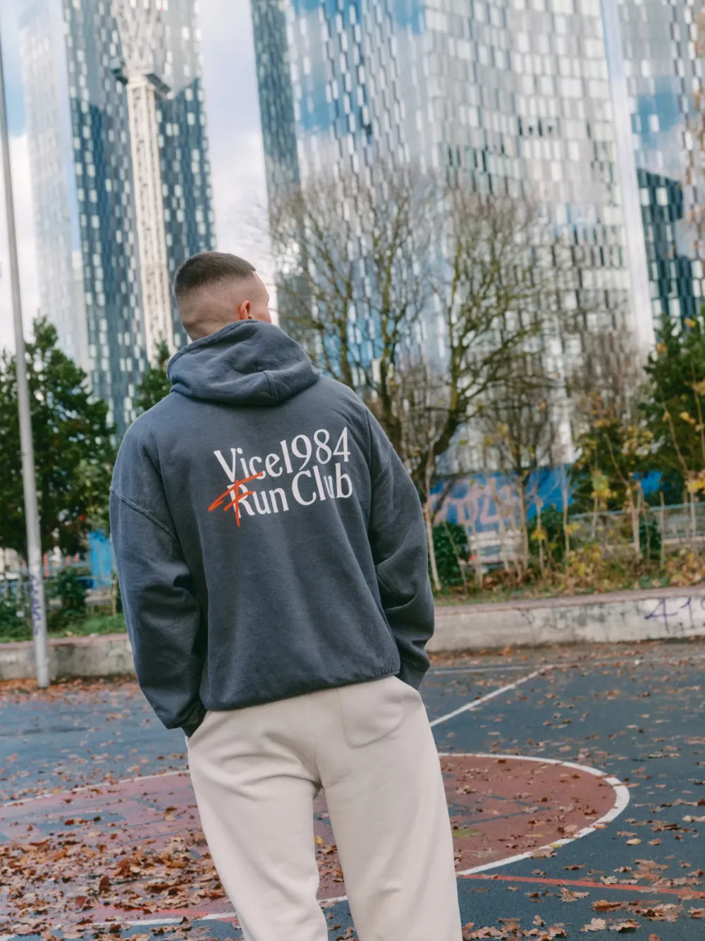 Vice 84 'Fun Club' Vintage Washed Hoodie - Washed Black
