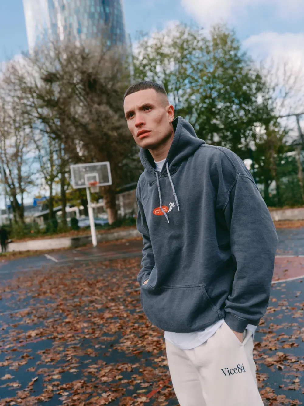 Vice 84 'Fun Club' Vintage Washed Hoodie - Washed Black