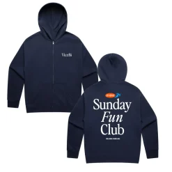 Vice 84 'Fun Club' Zip Up Hoodie - Navy