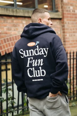 Vice 84 'Fun Club' Zip Up Hoodie - Navy