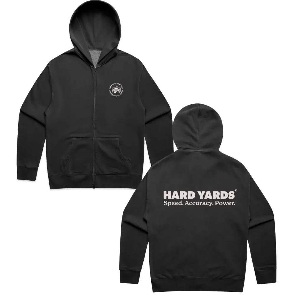 Vice 84 'Hard Yards' Faded Zip Up Hoodie - Black