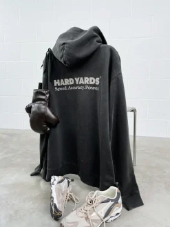 Vice 84 'Hard Yards' Faded Zip Up Hoodie - Black