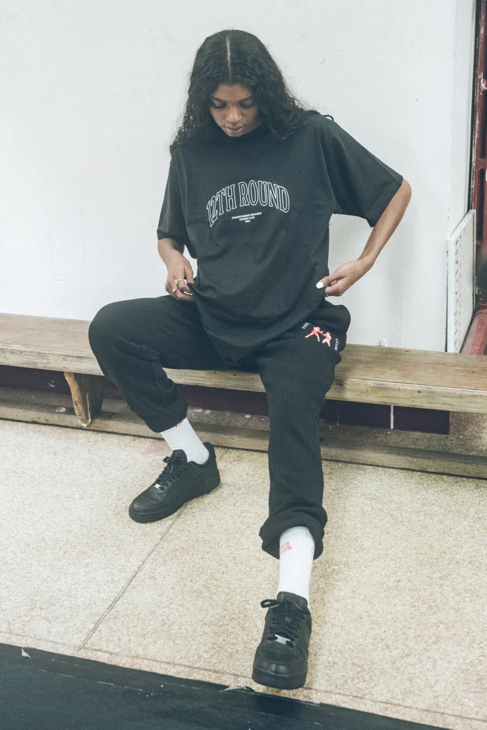 Vice 84 'Hard Yards Fight Club' Embroidered Joggers - Black