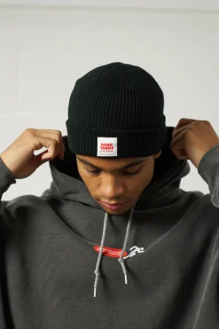 Vice 84 'Hard Yards' Fisherman Ribbed Beanie - Black