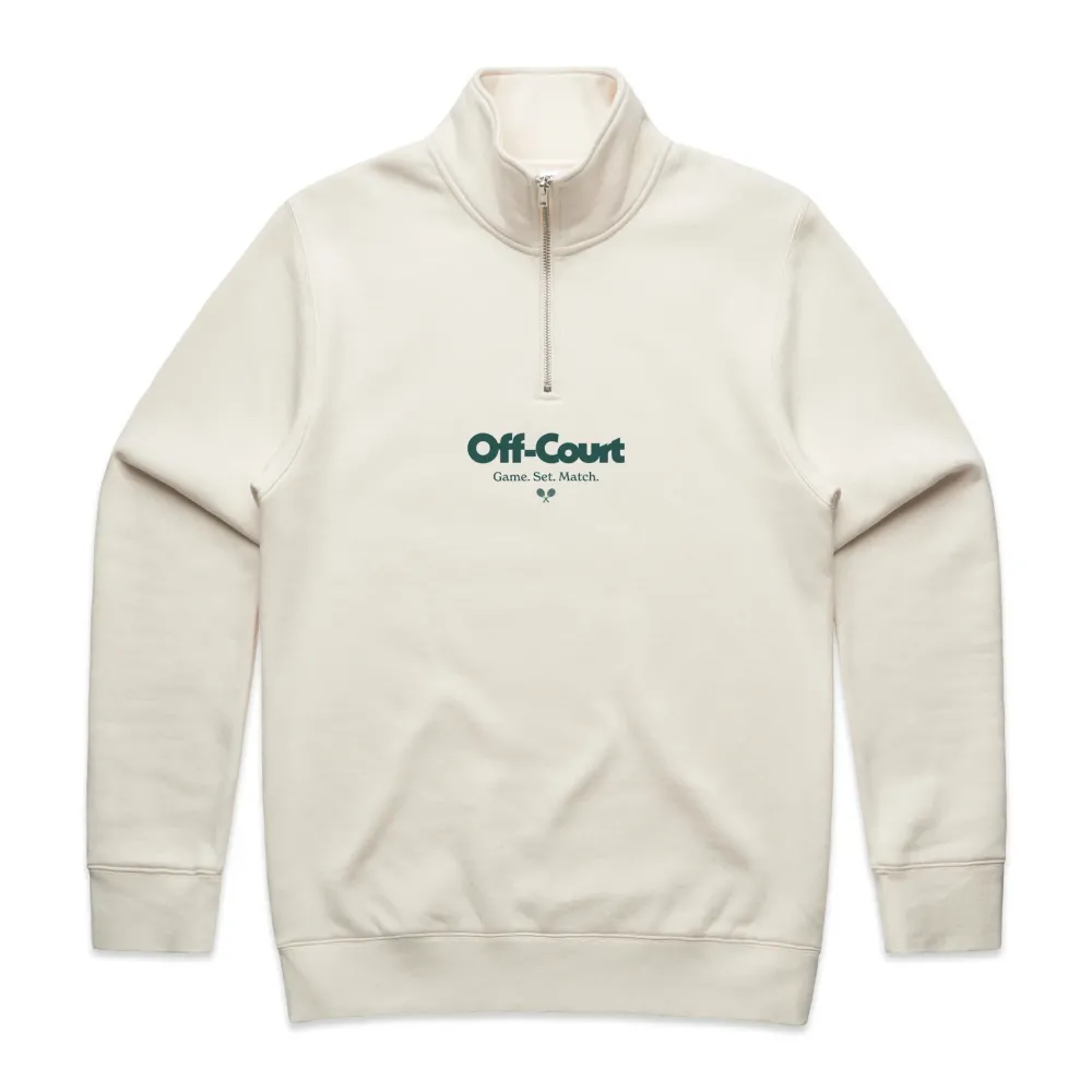 Vice 84 'Off-Court GSM' 1/4 Zip Sweater - Ecru