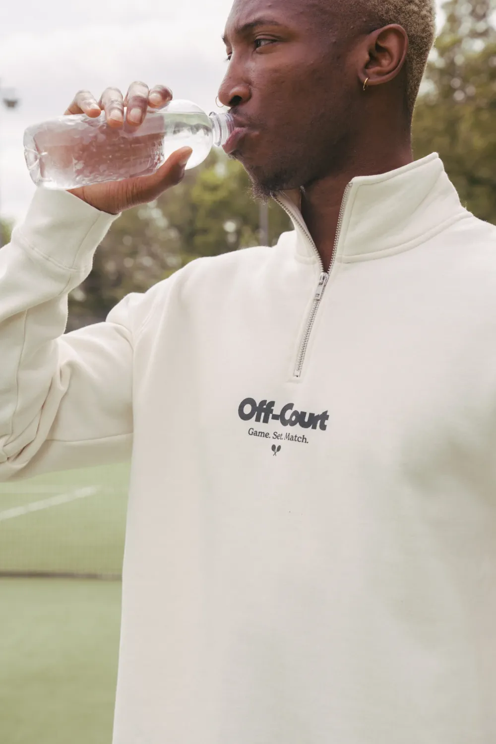 Vice 84 'Off-Court GSM' 1/4 Zip Sweater - Ecru