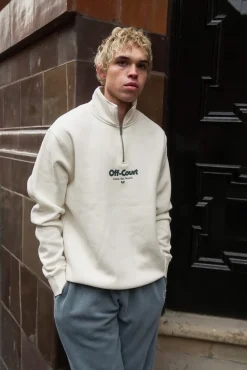 Vice 84 'Off-Court GSM' 1/4 Zip Sweater - Ecru