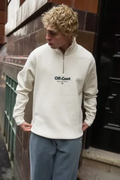 Vice 84 'Off-Court GSM' 1/4 Zip Sweater - Ecru