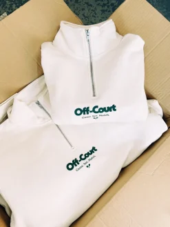Vice 84 'Off-Court GSM' 1/4 Zip Sweater - Ecru