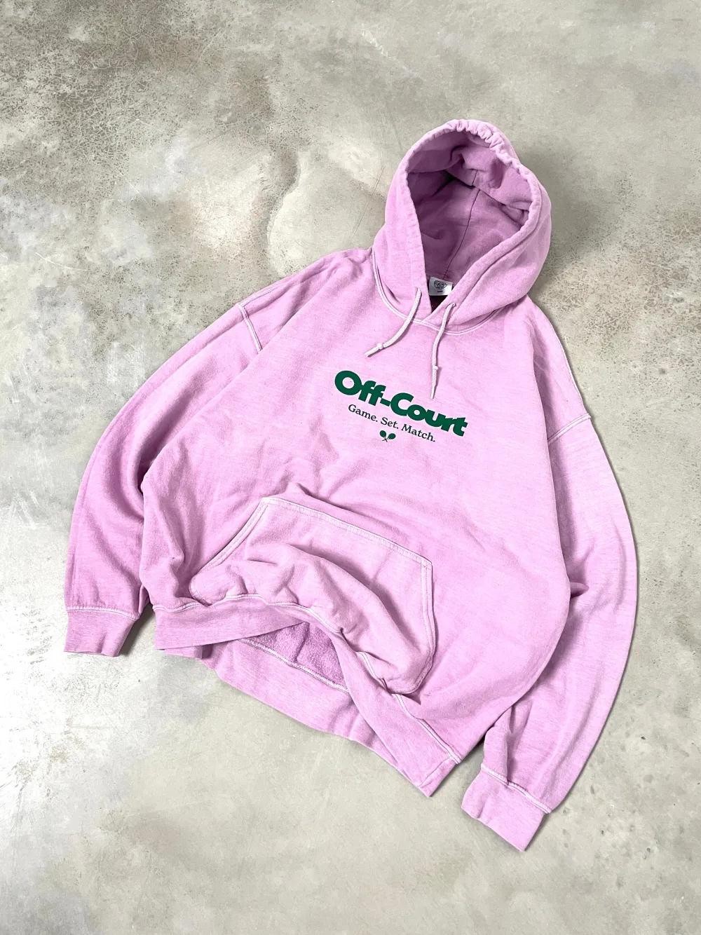 Vice 84 'Off-Court GSM' Vintage Washed Hoodie - Pink