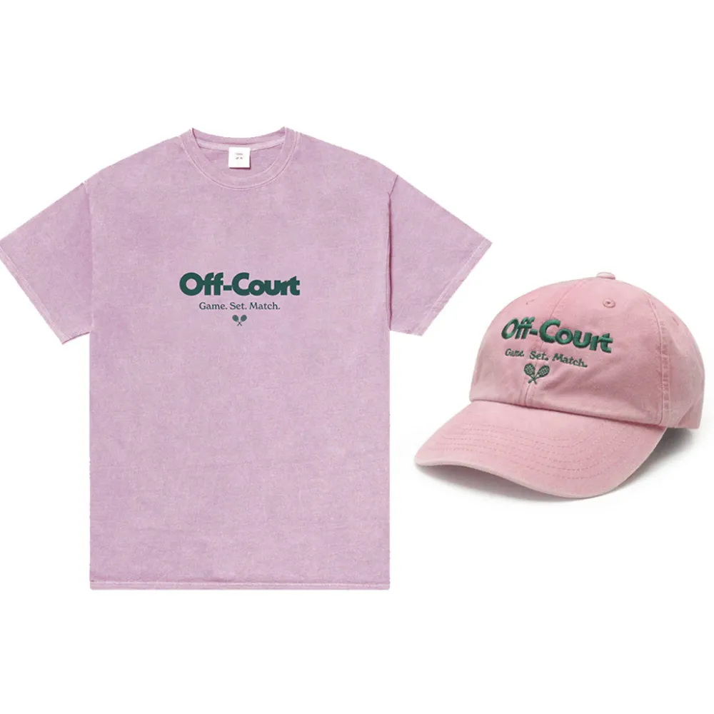 Vice 84 'Off-Court GSM' Vintage Washed Tee & Cap Bundle - Pink