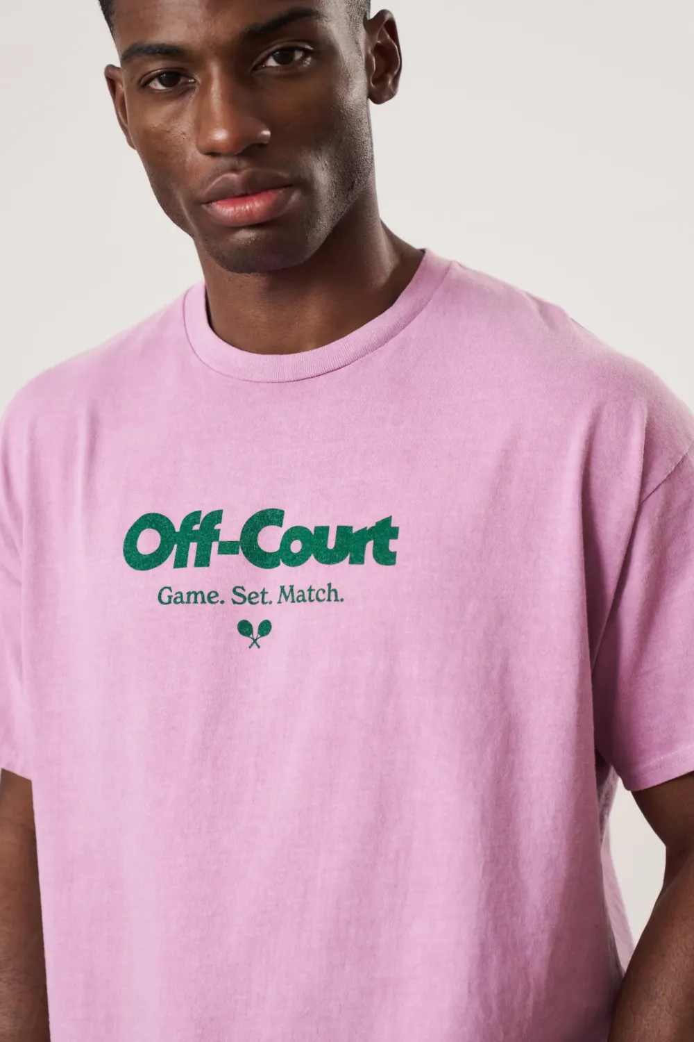 Vice 84 'Off-Court GSM' Vintage Washed Tee Twinpack - Pink/Cream