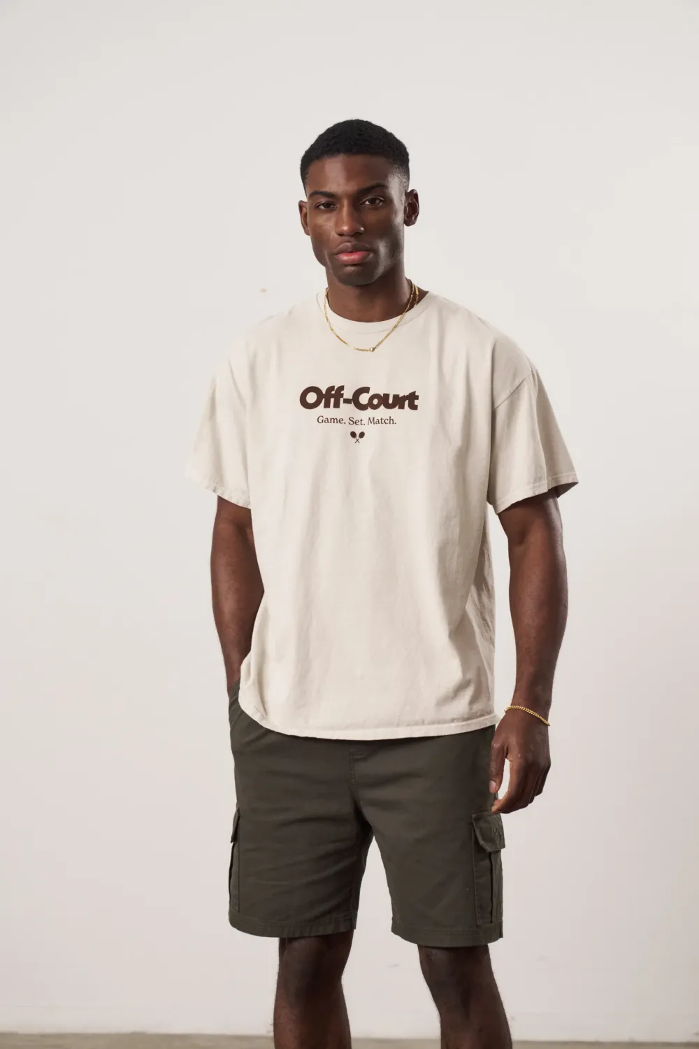 Vice 84 'Off-Court GSM' Vintage Washed Tee Twinpack - Pink/Cream